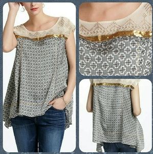 Anthro Branched Copper blouse